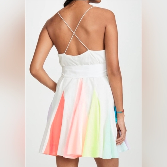 Alice + Olivia White and Multicolor Midi Dress " *DOES NOT HAVE THE BELT* - Picture 2 of 6